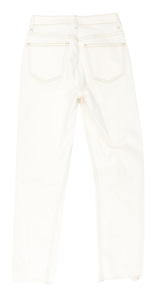 Denim Co. Women's Ivory Straight Jeans Size 6