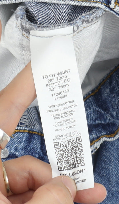 Collusion Blue Straight Jeans Unisex Size 28 Regular Fit