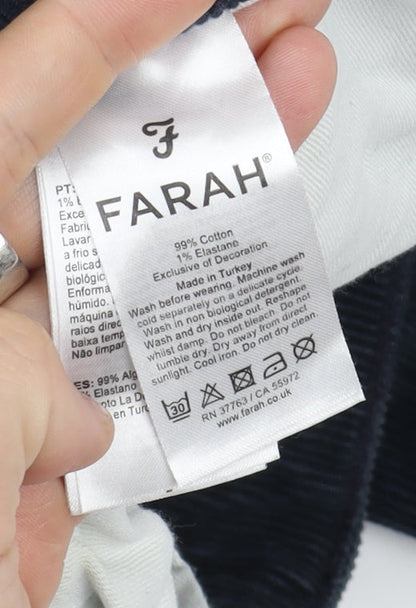 Farah Men's Black Corduroy Trousers, Size M, New