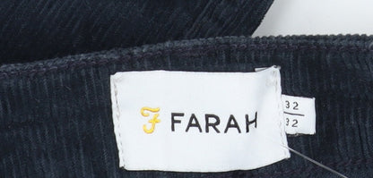 Farah Men's Black Corduroy Trousers, Size M, New