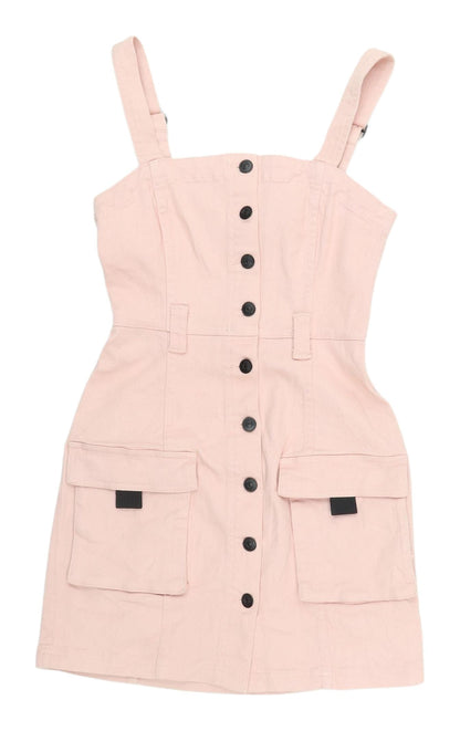H&M Pink Pinafore Dress, Size 6, Women's Casual Style