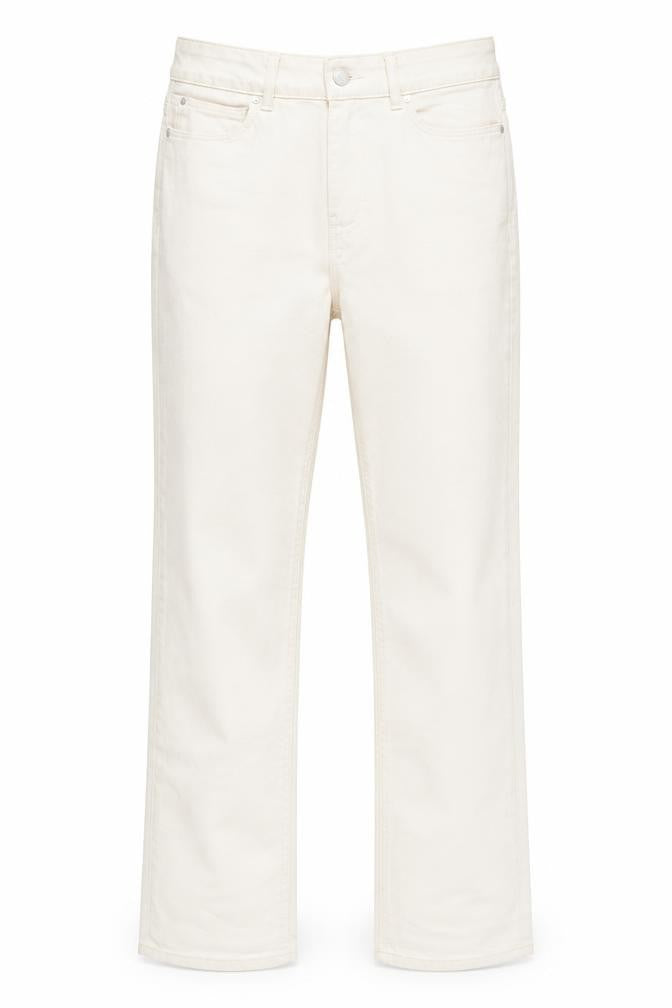 Dunnes Women's Ivory Straight Jeans Size 8