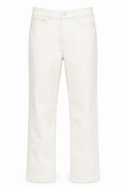 Front view of Dunnes Women's Ivory Straight Jeans, size 8