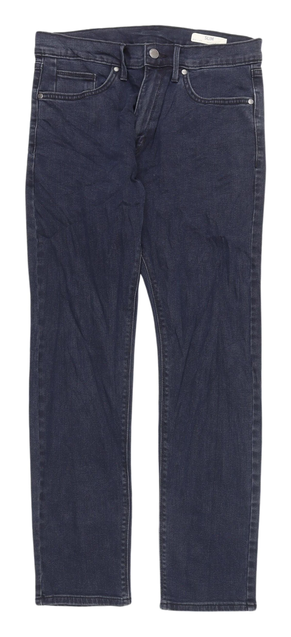 Marks and Spencer Men's Blue Slim Straight Jeans New 30R