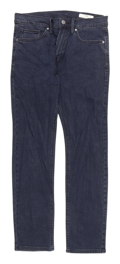 Marks and Spencer Men's Blue Slim Straight Jeans New 30R