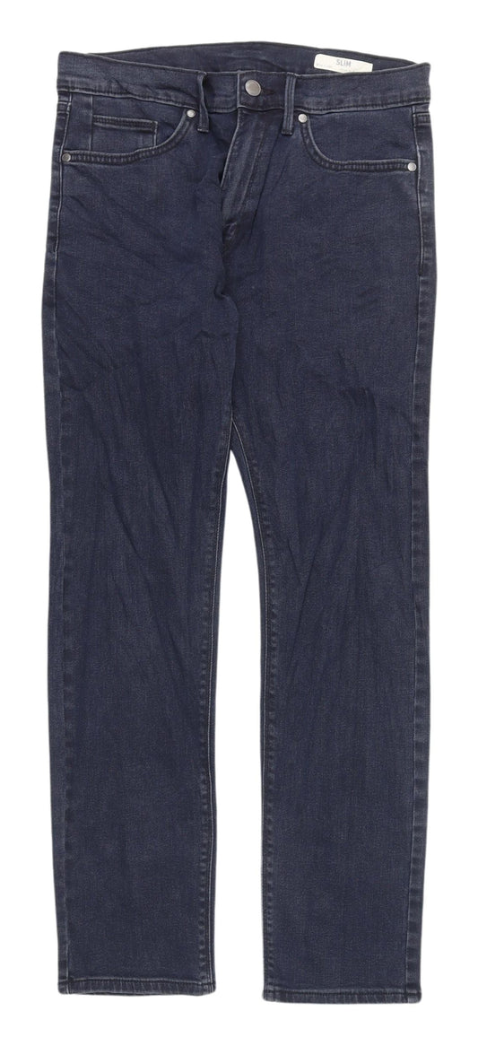 Marks and Spencer Men's Blue Slim Straight Jeans New 30R