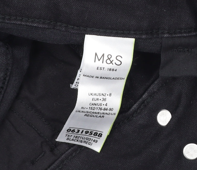 Womens UK Size 8 Marks and Spencer Regular Fit  Black Jeans
