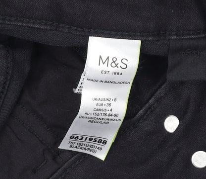 Womens UK Size 8 Marks and Spencer Regular Fit  Black Jeans