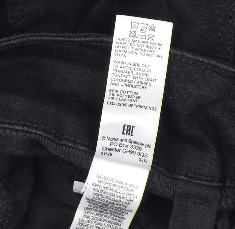 Womens UK Size 8 Marks and Spencer Regular Fit  Black Jeans
