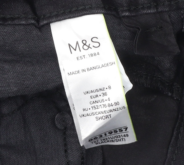 Womens UK Size 8 Marks and Spencer Regular Fit Straight Black Jeans