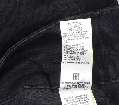 Womens UK Size 8 Marks and Spencer Regular Fit Straight Black Jeans