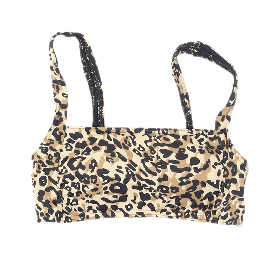 Marks & Spencer Animal Print Bralette Top, Size 8, Beige