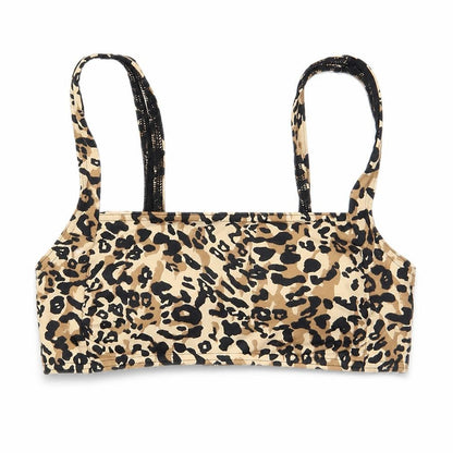 Front view of Marks & Spencer Animal Print Bralette Top, size 8, Beige