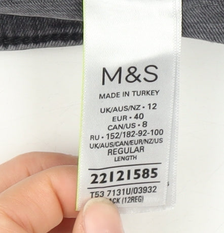 Womens UK Size 12 Marks and Spencer Regular Fit Skinny Black Jeans