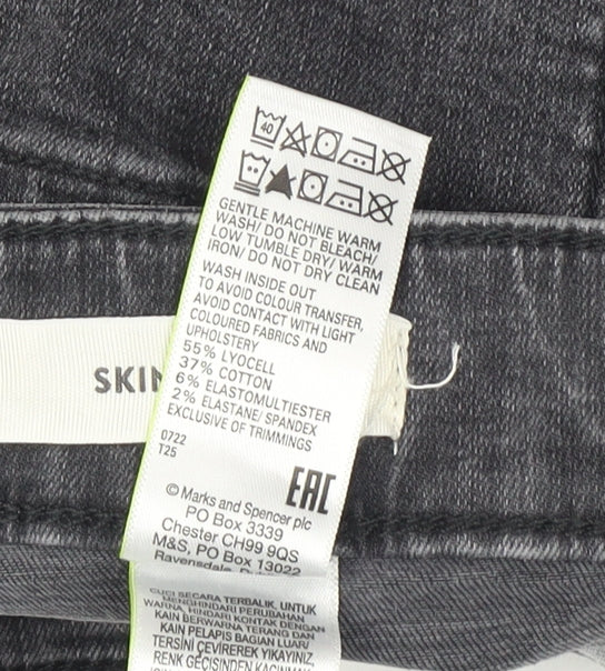 Womens UK Size 12 Marks and Spencer Regular Fit Skinny Black Jeans
