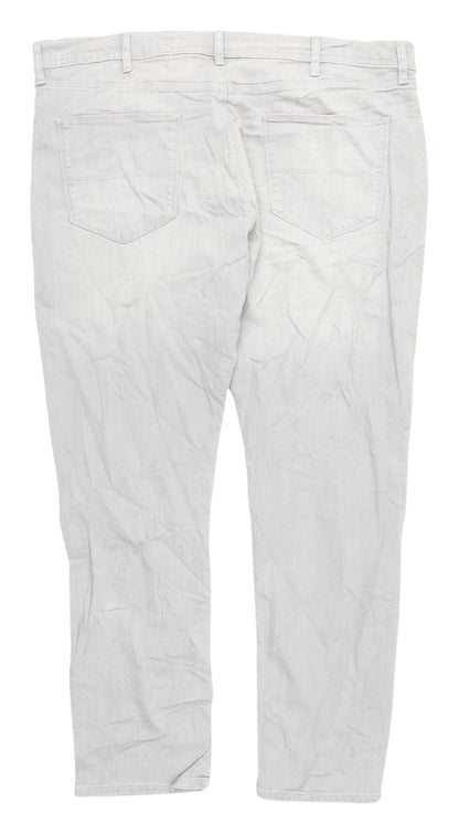 Marks and Spencer Men's Grey Straight Jeans, Size 40