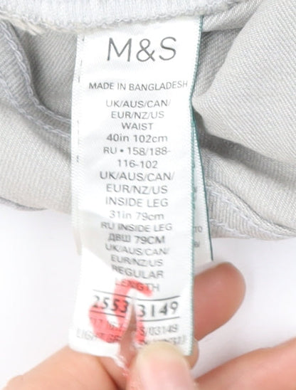 Marks and Spencer Men's Grey Straight Jeans, Size 40