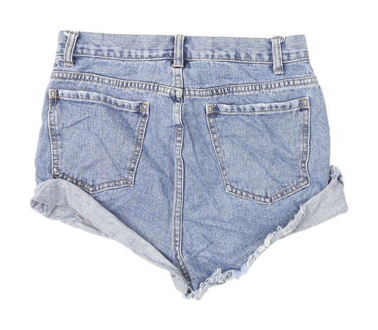 Denim Co. Women's Blue Embroidered Cut-Off Shorts