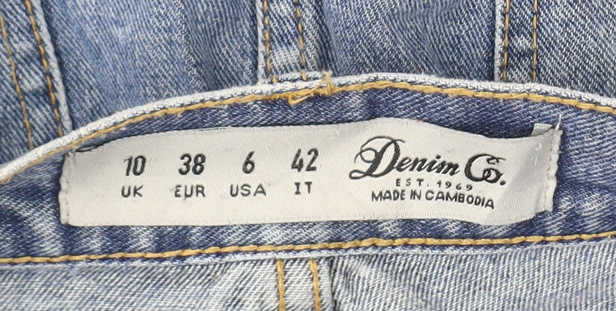 Denim Co. Women's Blue Embroidered Cut-Off Shorts