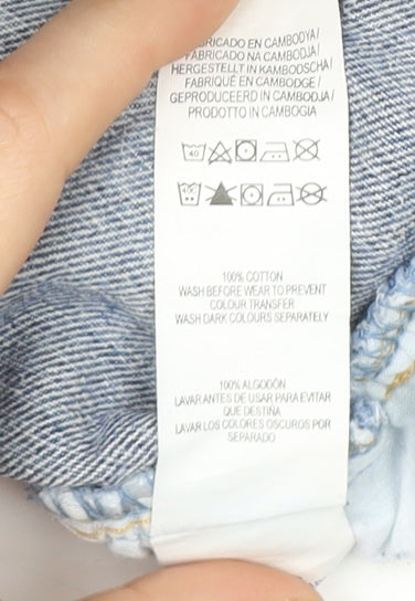 Denim Co. Women's Blue Embroidered Cut-Off Shorts