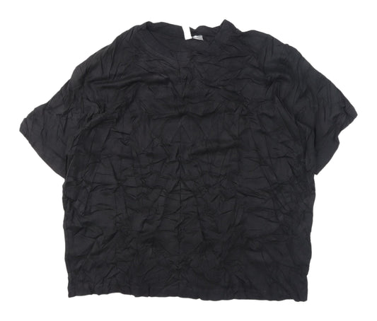 Womens UK Size 12 H&M Black Basic T-Shirt