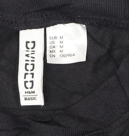 Womens UK Size 12 H&M Black Basic T-Shirt