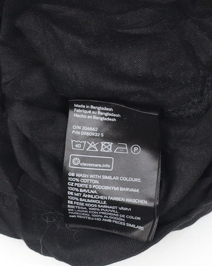 Womens UK Size 12 H&M Black Basic T-Shirt