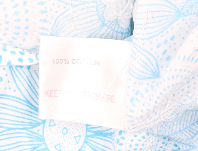 EWM Women's Blue Floral Sleeveless Blouse - Size 18