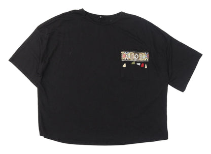 Very Women's Black Embroidered Pullover Jumper Size 20