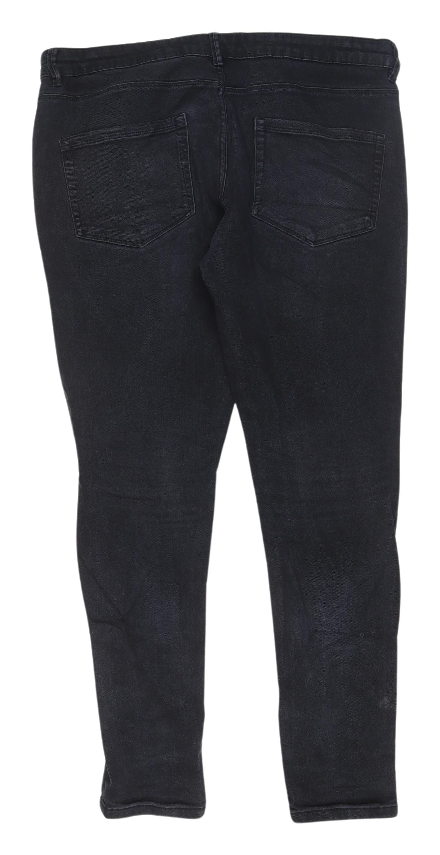 George Men's Black Skinny Jeans 38 Regular Fit