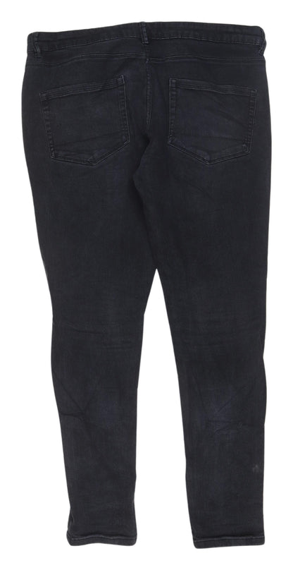 George Men's Black Skinny Jeans 38 Regular Fit