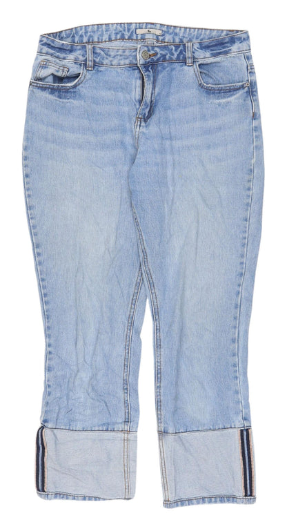 Tu Women's Blue Cropped Jeans, Size 10, Regular Fit
