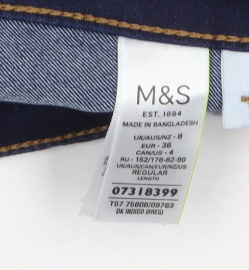Womens UK Size 8 Marks and Spencer Regular Fit Skinny Blue Jeans