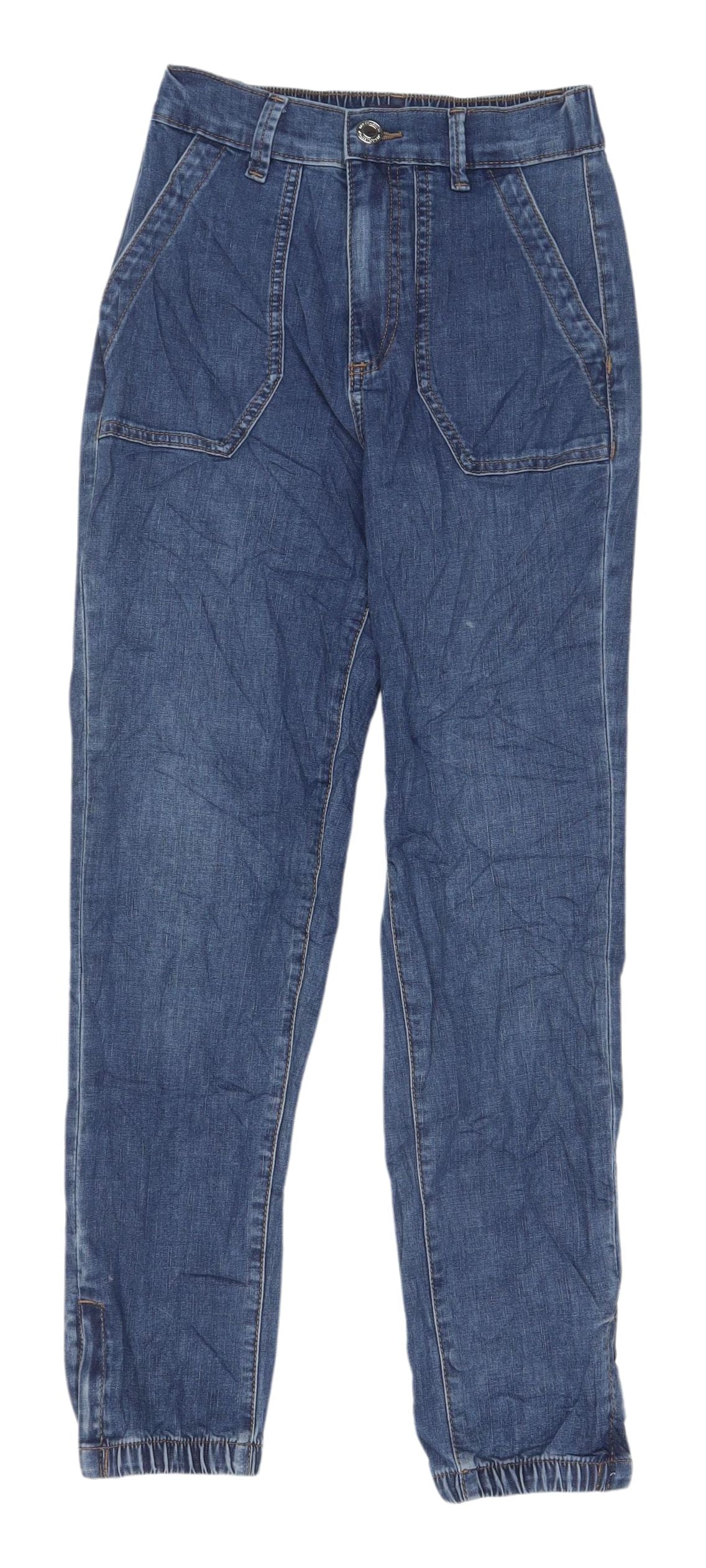 Womens UK Size 6 Marks and Spencer Regular Fit Cropped Blue Jeans