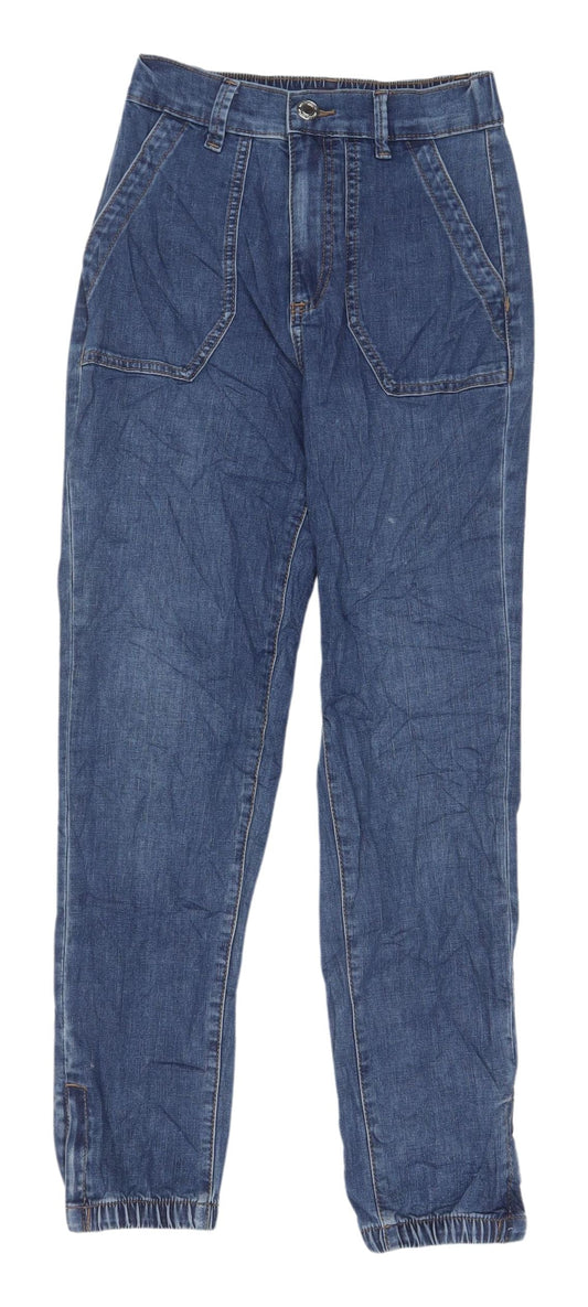 Womens UK Size 6 Marks and Spencer Regular Fit Cropped Blue Jeans