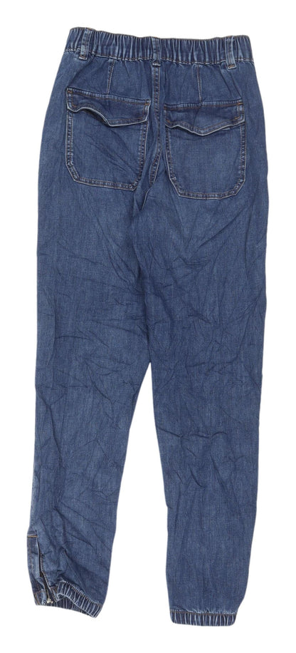 Womens UK Size 6 Marks and Spencer Regular Fit Cropped Blue Jeans