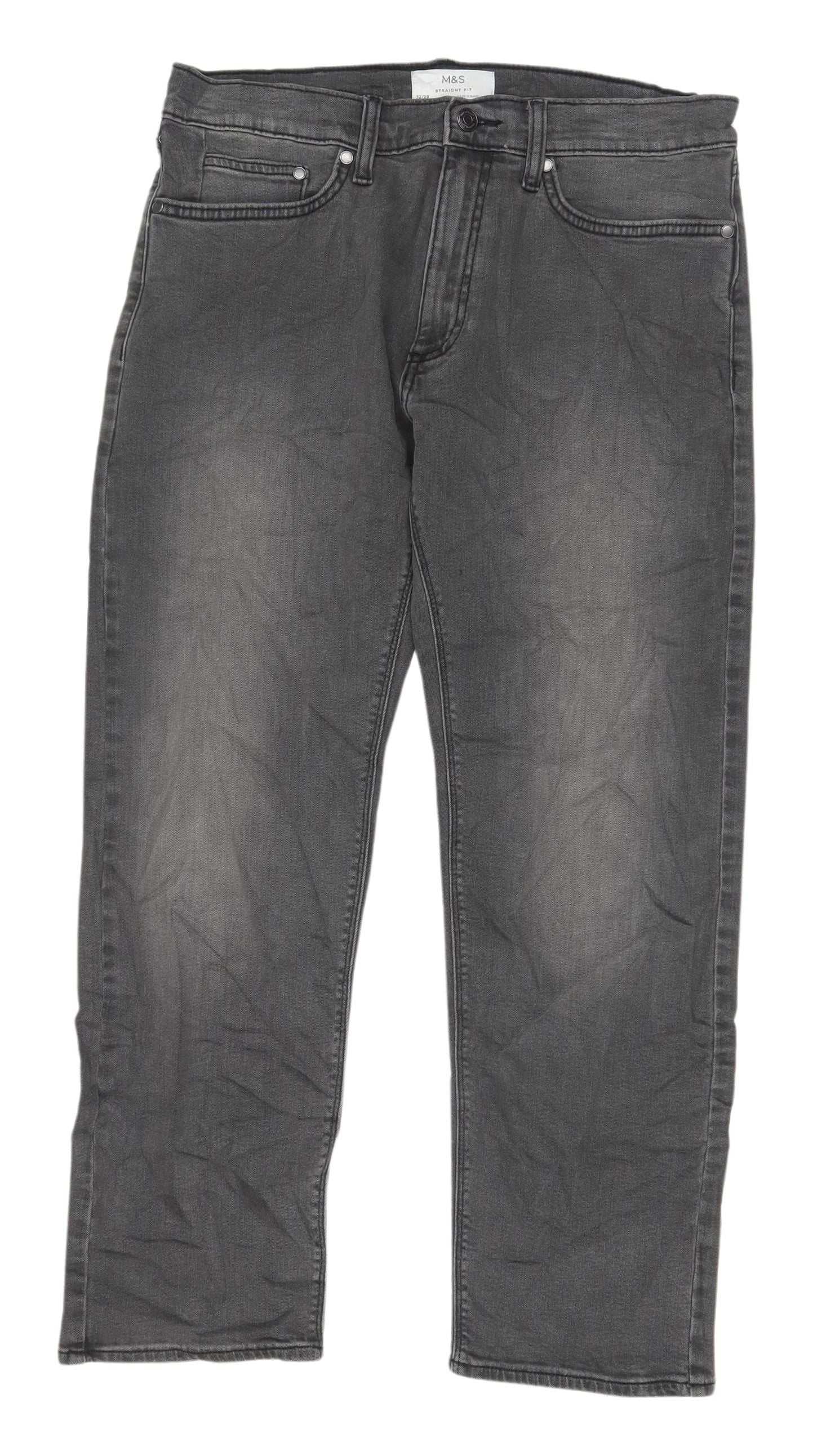 Marks and Spencer Men Dark Grey Straight Jeans 32