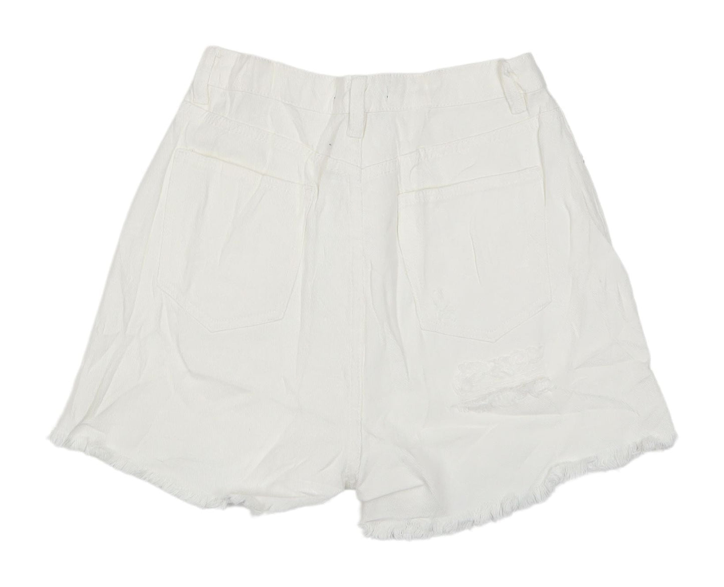 Missguided Women’s White Cut-Off Denim Shorts UK 10