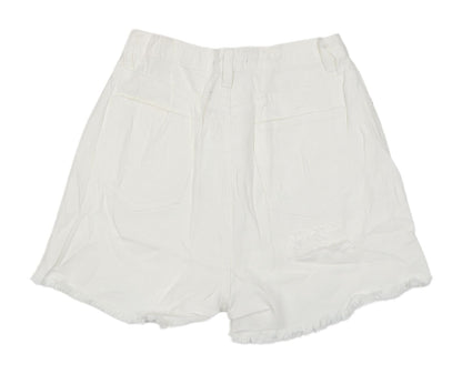 Missguided Women’s White Cut-Off Denim Shorts UK 10