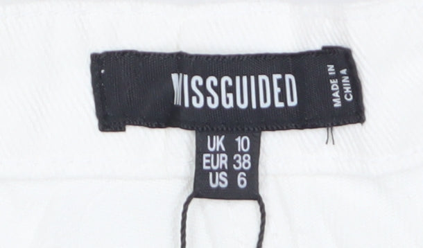 Missguided Women’s White Cut-Off Denim Shorts UK 10