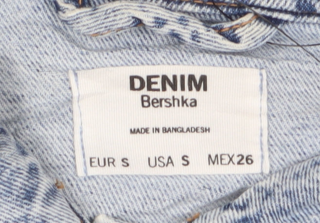 Womens UK Size S Bershka Blue Denim Jacket