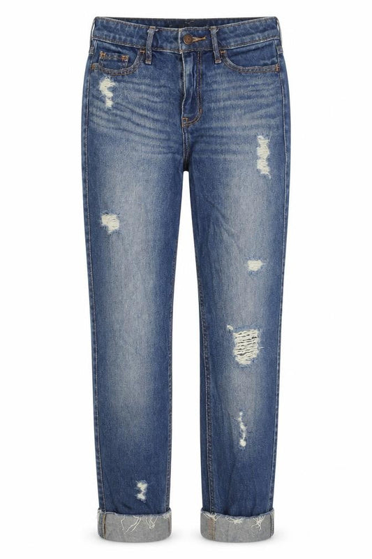 Womens UK Size 4 Hollister Slim Fit Boyfriend Blue Jeans