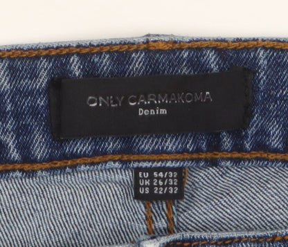 Unisex Adultss UK Size 26 ONLY Carmakoma Regular Fit Straight Blue Jeans
