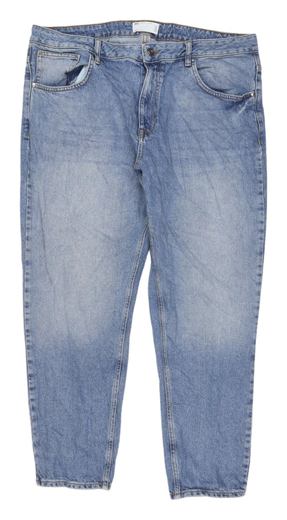 Womens UK Size W 38 in L 32 in ASOS Design Regular Fit Mom Blue Jeans