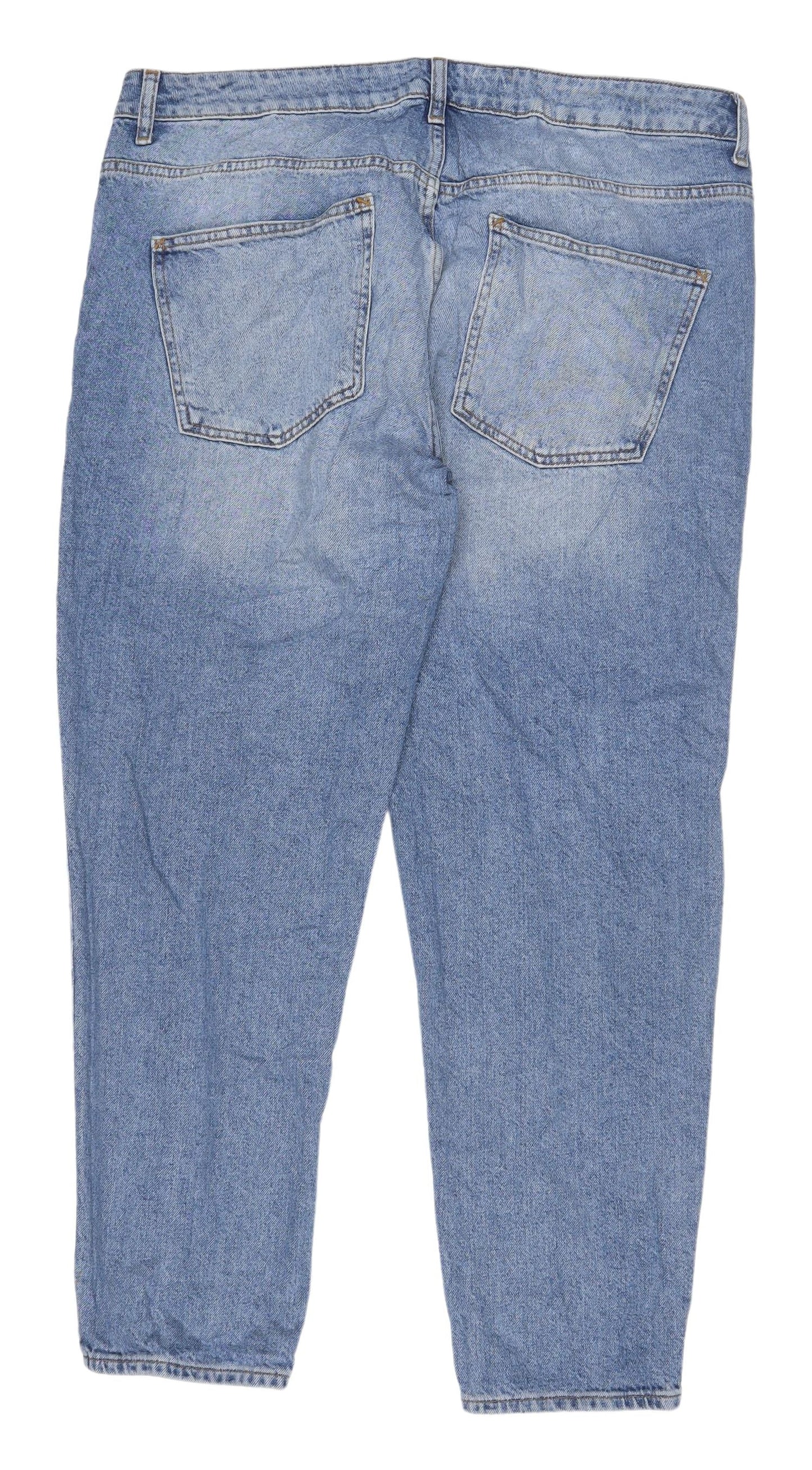 Womens UK Size W 38 in L 32 in ASOS Design Regular Fit Mom Blue Jeans