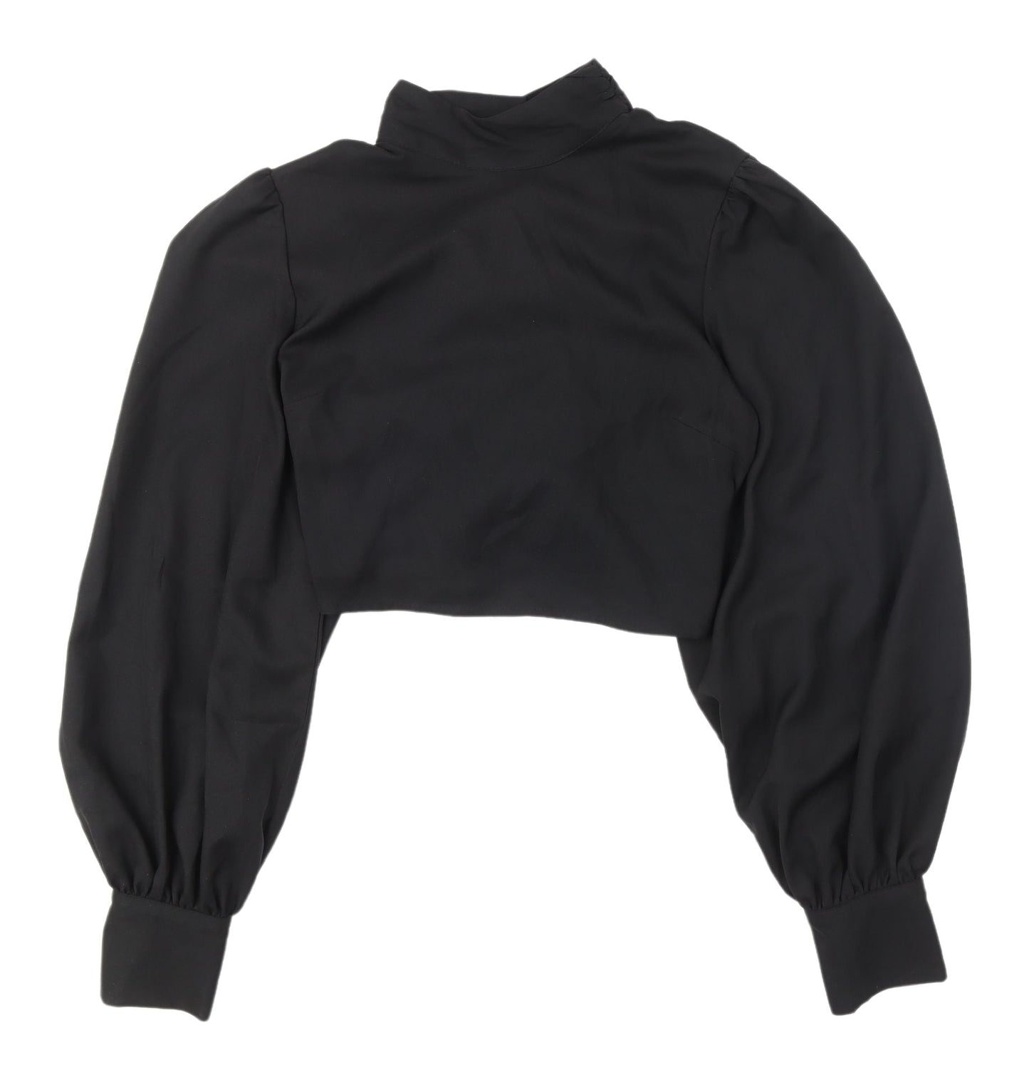 Womens UK Size 10 In the Style Black Cropped Blouse