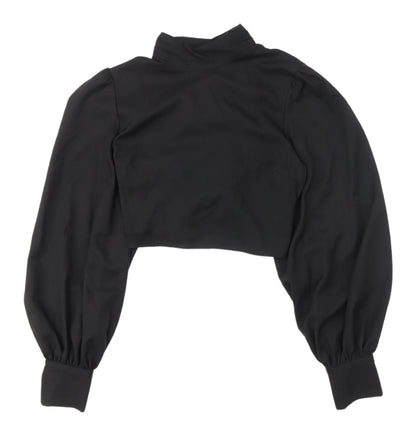 Womens UK Size 10 In the Style Black Cropped Blouse