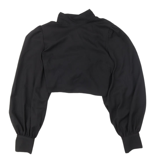 Womens UK Size 10 In the Style Black Cropped Blouse