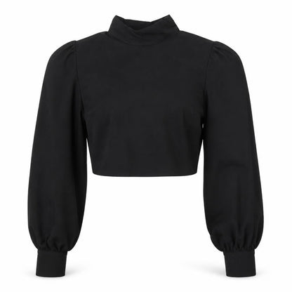 Womens UK Size 10 In the Style Black Cropped Blouse