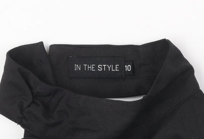 Womens UK Size 10 In the Style Black Cropped Blouse